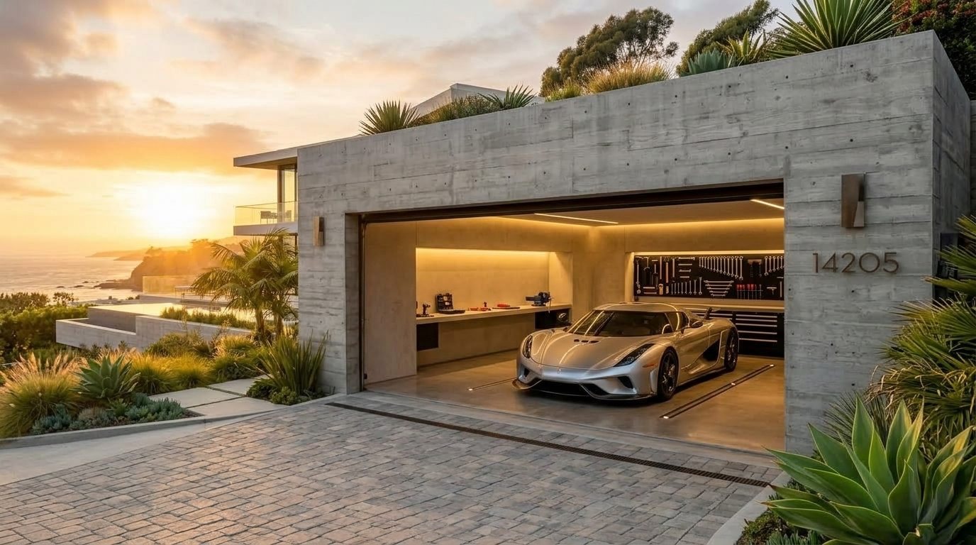 Sebastian Pro Garage Door Overhead Garage Door Gliding Open in Beaux Arts Village, WA